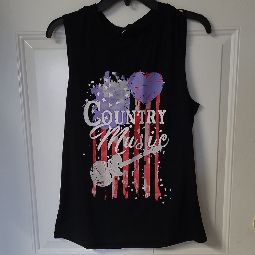 Black Country Music Graphic Tank Top